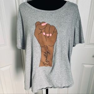 Grey Scoopneck Equality Graphic T-Shirt Size 1X